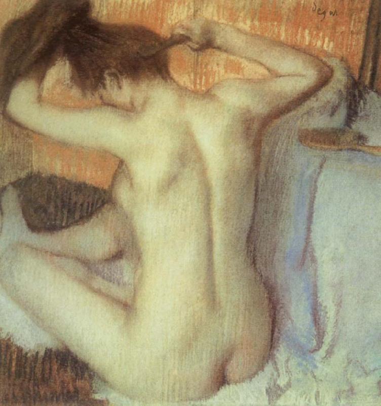 Edgar Degas Woman Combing her hair oil painting picture